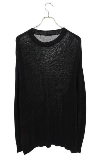 COMOLI Cotton Crew Neck Knit Black Size L