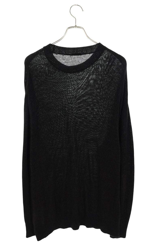 COMOLI Cotton Crew Neck Knit Black Size L