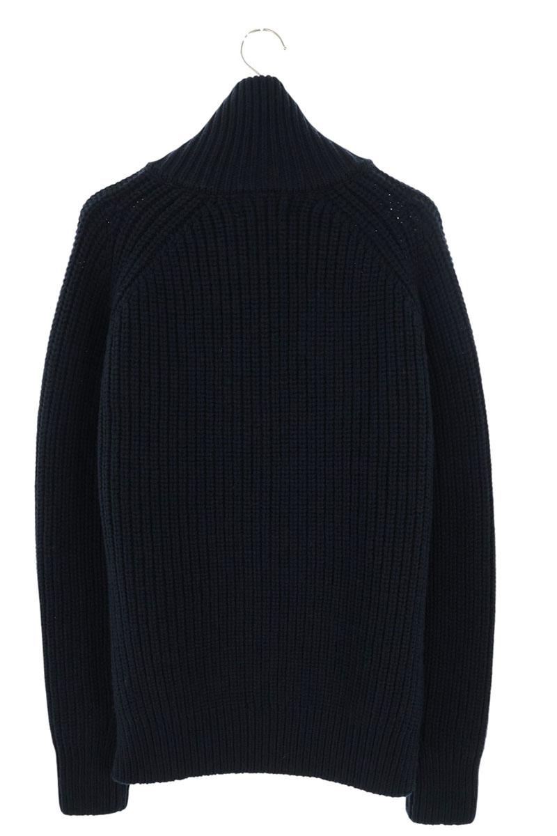 DRIES VAN NOTEN 25AW Zip-Up Wool Drivers Knit Navy Size S
