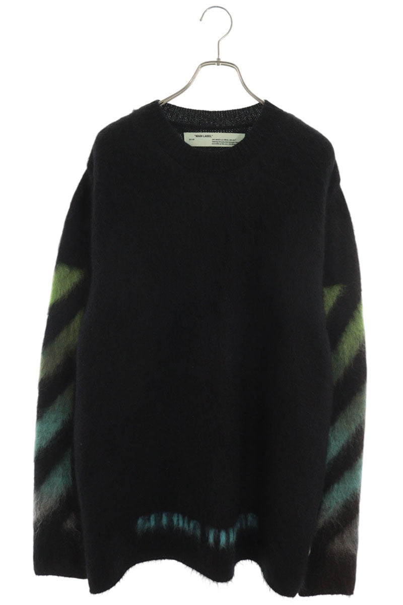 OFF-WHITE Gradient Arrow Mohair Knit Black Size M