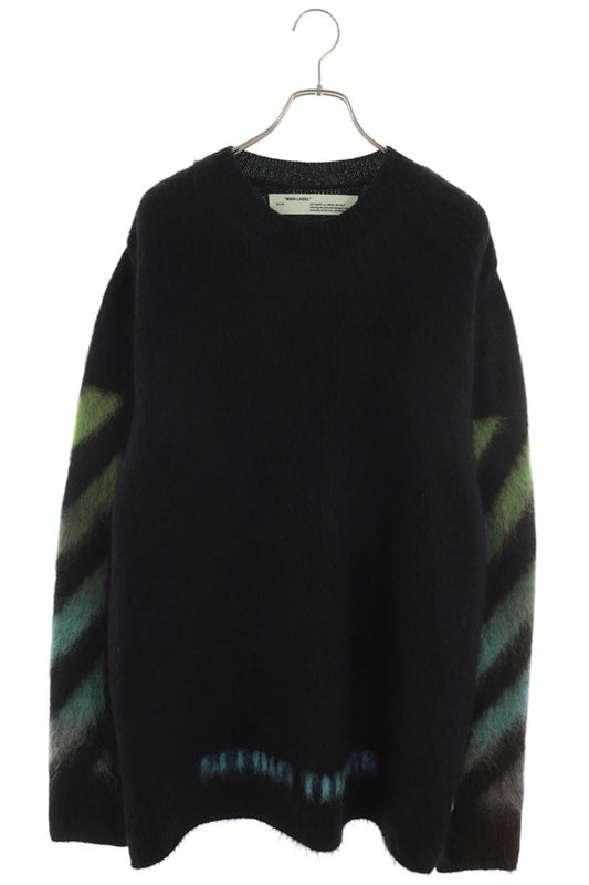 OFF-WHITE Gradient Arrow Mohair Knit Black Size M