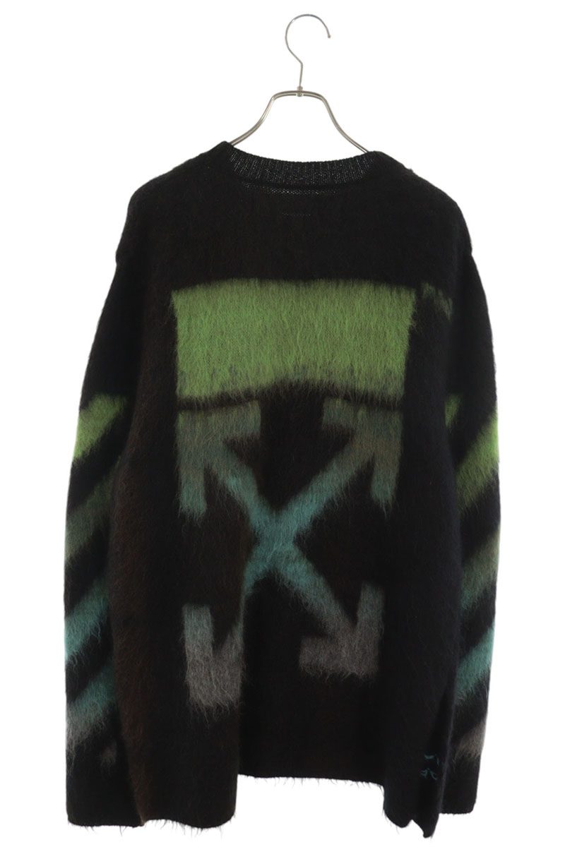OFF-WHITE Gradient Arrow Mohair Knit Black Size M