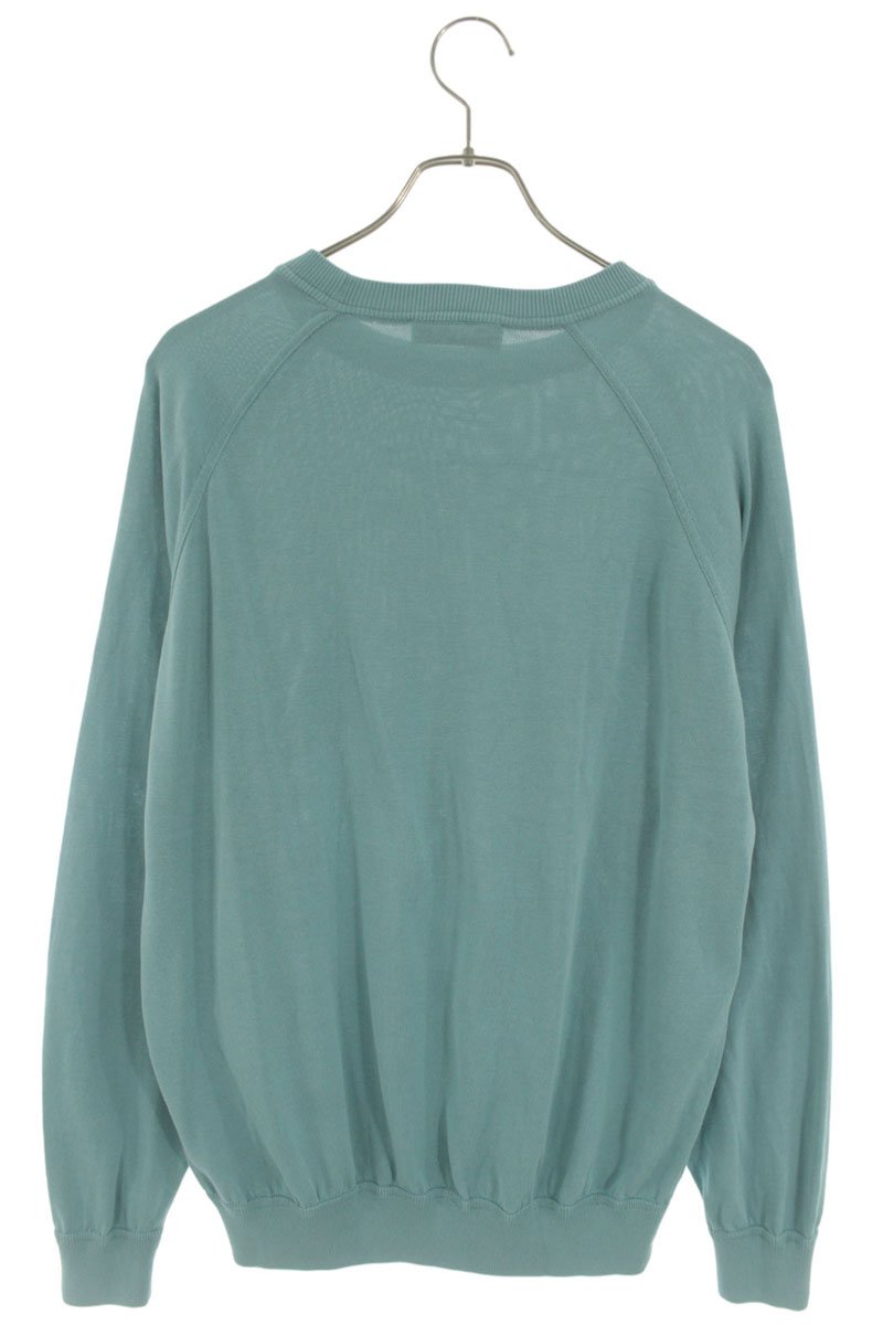FILIPPO DE LAURENTIIS Crepe Cotton Knit Light Blue Size XL