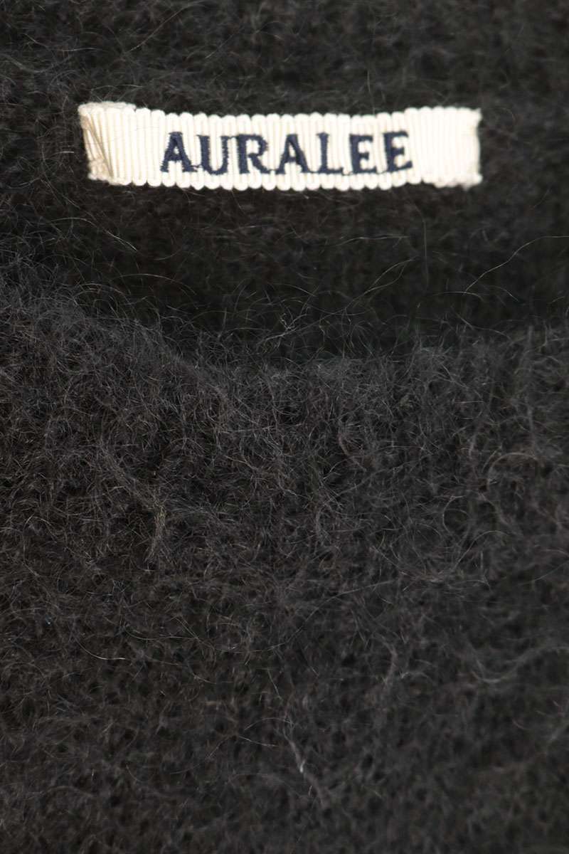AURALEE Mohair Wool Crewneck Knit Black Size XXL