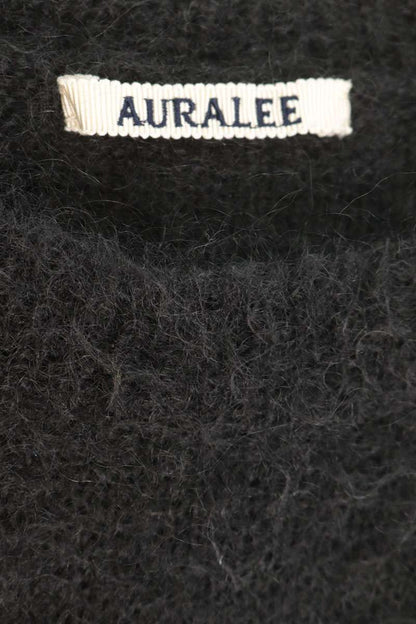 AURALEE Mohair Wool Crewneck Knit Black Size XXL