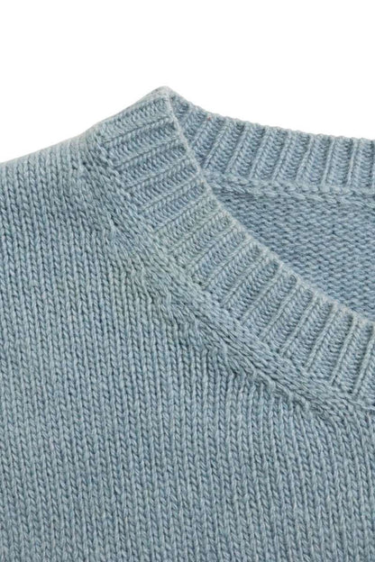 GUCCI Bee Crown Wool Knit Blue Size L