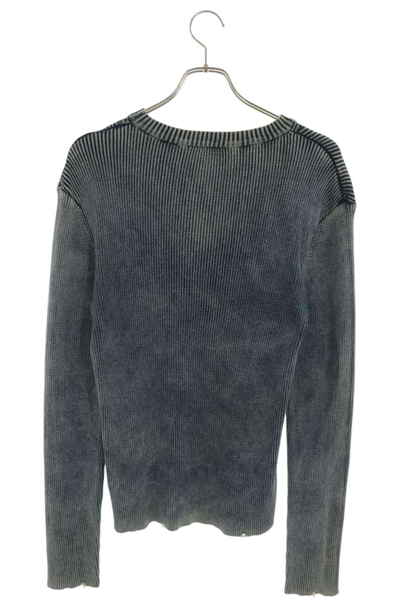 DIESEL D Logo Crew Neck Cotton Knit Indigo Size S