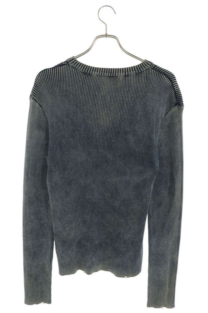 DIESEL D Logo Crew Neck Cotton Knit Indigo Size S
