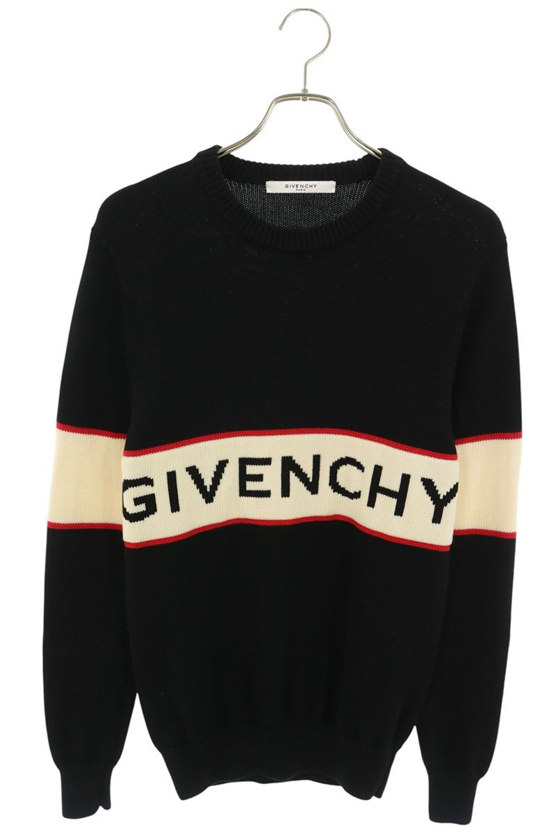 GIVENCHY Wool Logo Knit Black/White Size S