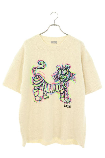 DIOR Kenny Scharf Tiger Embroidered Short Sleeve Size XL