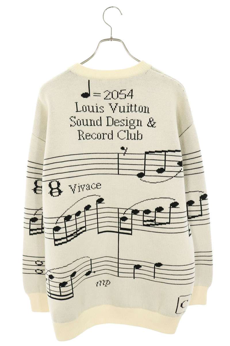 LOUISVUITTON Partition Intarsia Knit White Size XS