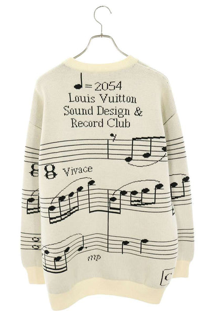 LOUISVUITTON Partition Intarsia Knit White Size XS