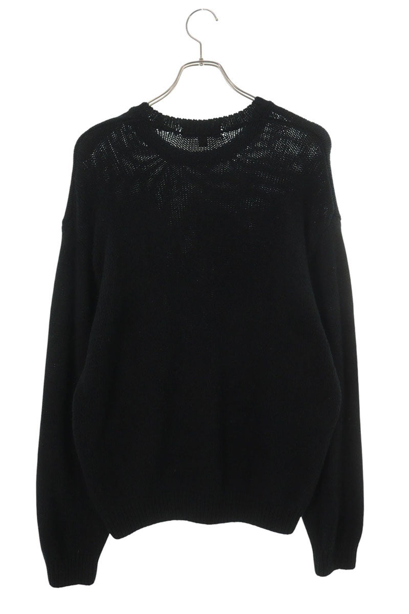 SUPREME Contrast Logo Cotton Wool Sweater Black Size M