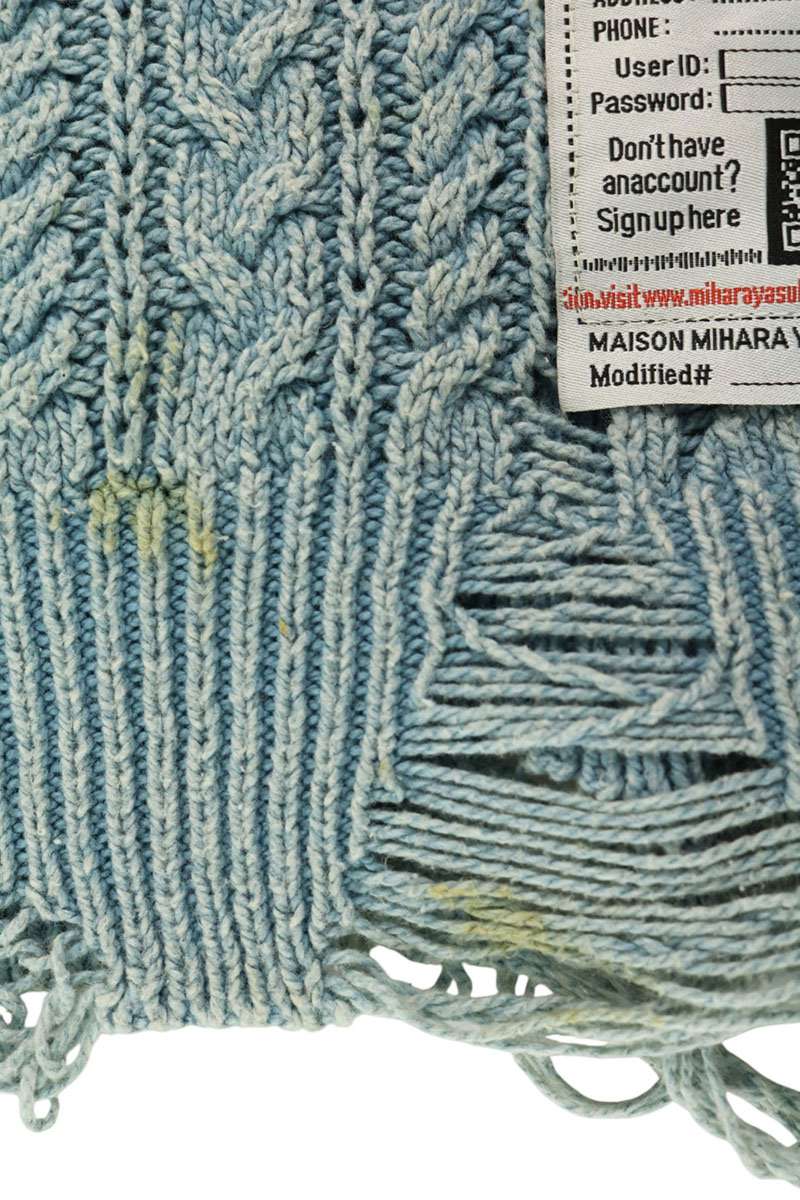MIHARAYASUHIRO Distressed Knit Blue Size FREE