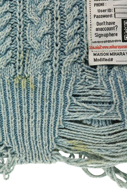 MIHARAYASUHIRO Distressed Knit Blue Size FREE