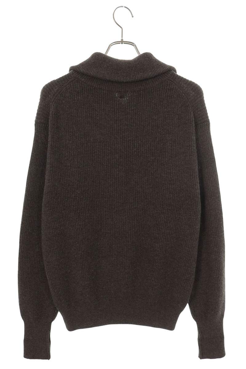 satou Half-Zip Wool Knit Gray Size M