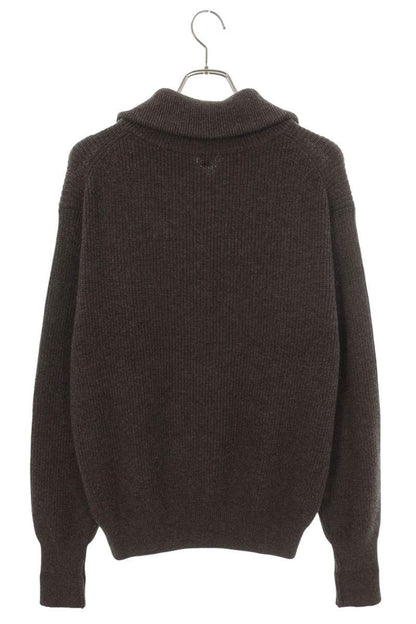 satou Half-Zip Wool Knit Gray Size M