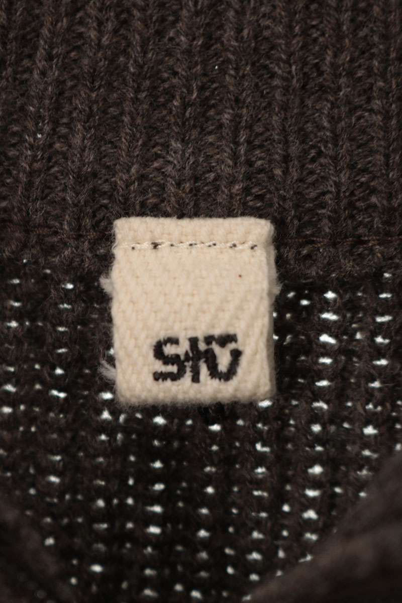 satou Half-Zip Wool Knit Gray Size M