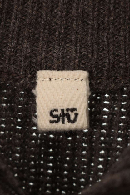 satou Half-Zip Wool Knit Gray Size M