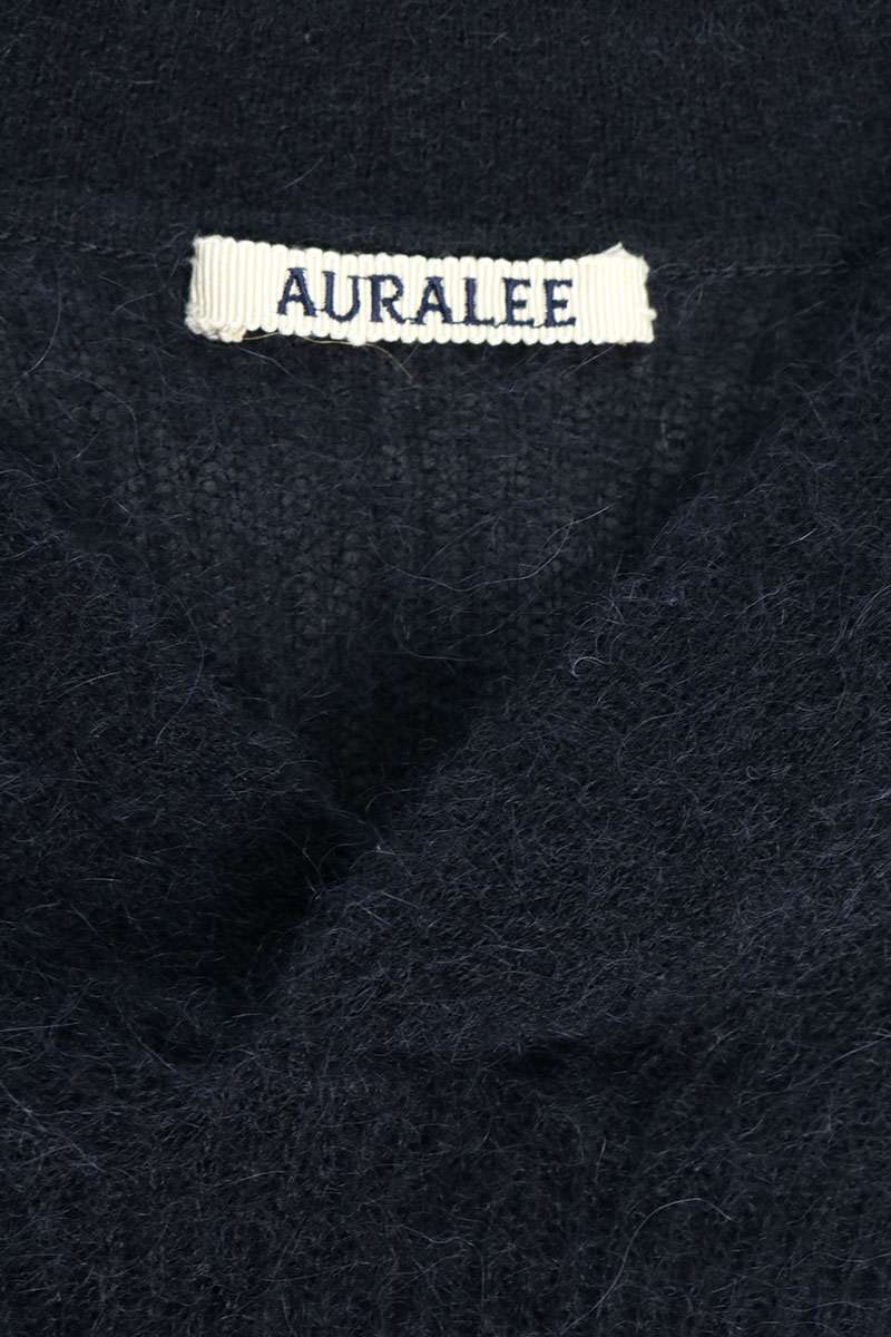 AURALEE Baby Suri Alpaca Sheer Knit Skipper Polo Size XL