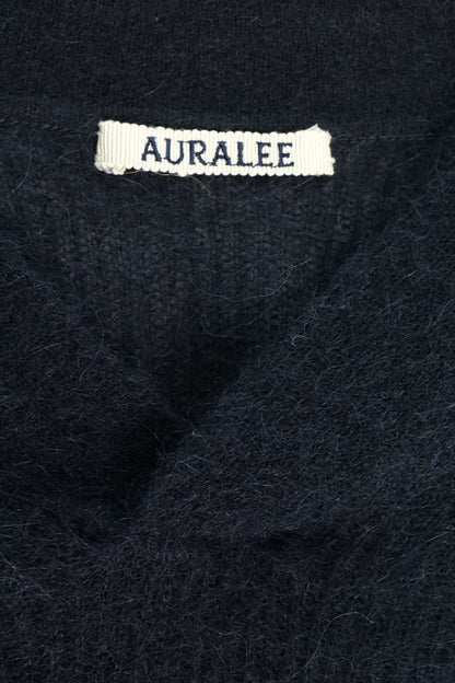 AURALEE Baby Suri Alpaca Sheer Knit Skipper Polo Size XL