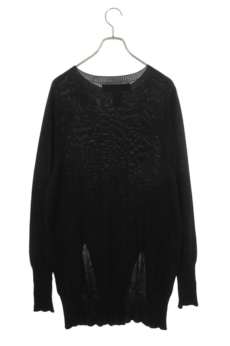 GroundY Long Slit Acrylic Wool Knit Black Size 3