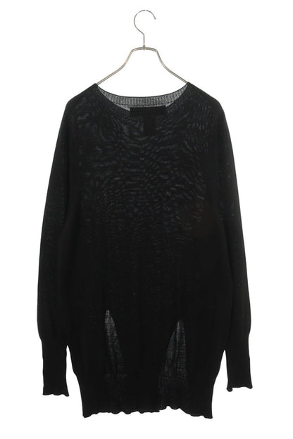 GroundY Long Slit Acrylic Wool Knit Black Size 3