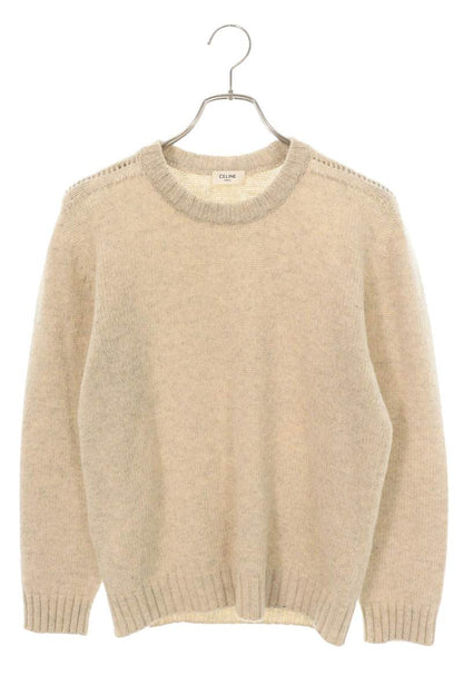 CELINE Crewneck Wool Knit Sweater Beige Size S