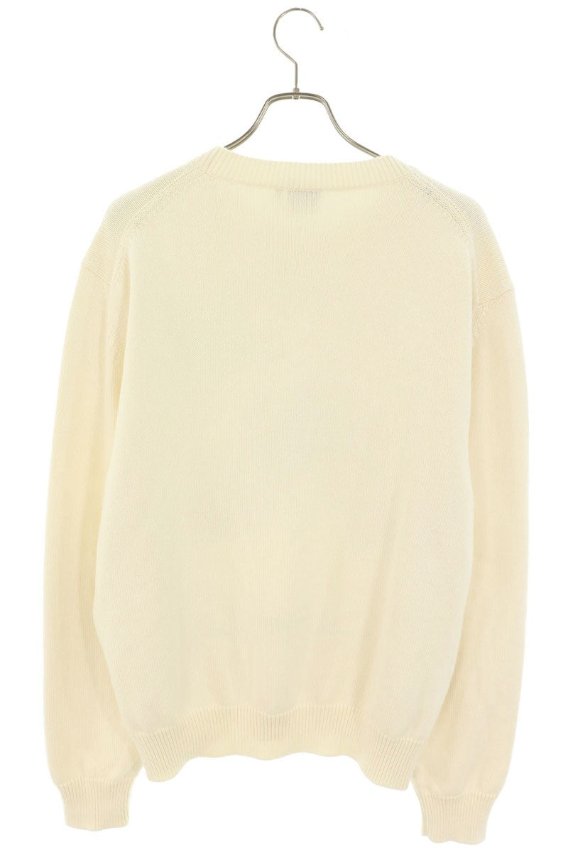 DIOR Book Cover Design Cotton-Wool Knit White Size XL