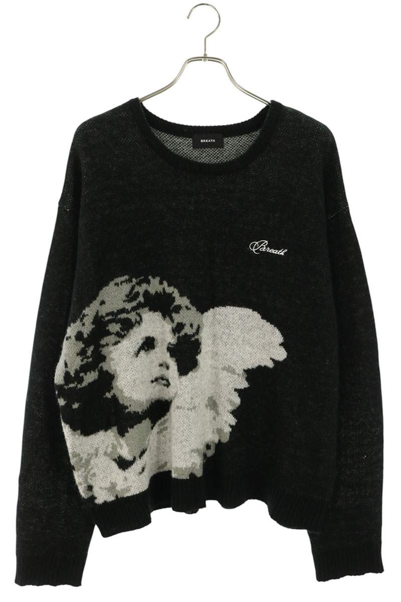 BLESS 25AW Angels Script Logo Acrylic Knit Black Size L