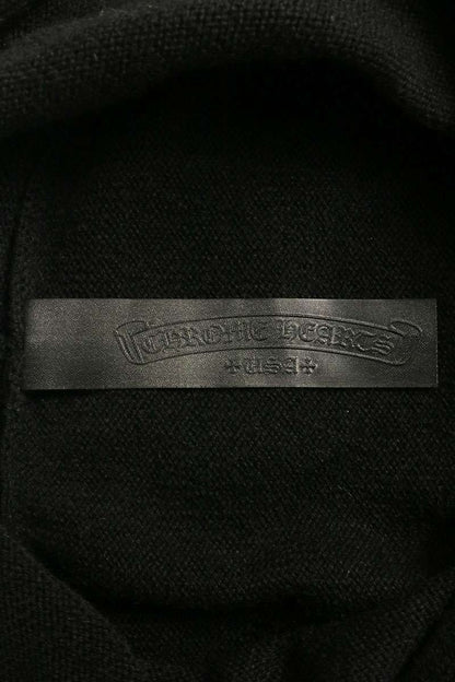 Chrome Hearts CH Cross Leather Hoodie Black/Silver Size XL