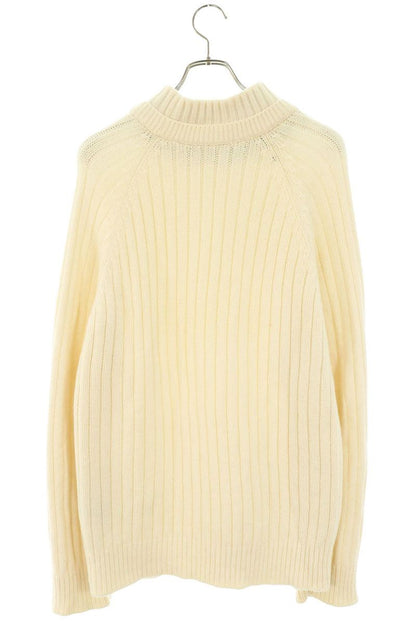DIOR Mock Neck Cashmere Blend Wool Knit White/Green Size L