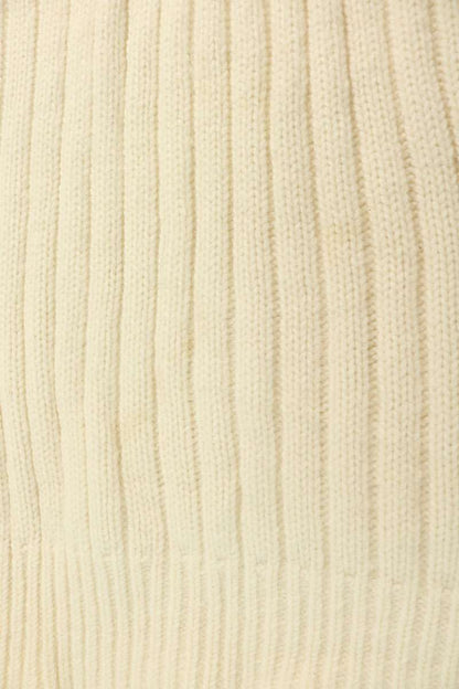 DIOR Mock Neck Cashmere Blend Wool Knit White/Green Size L