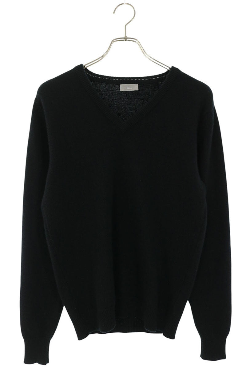 Dior HOMME Cashmere V-Neck Knit Sweater Black Size XS