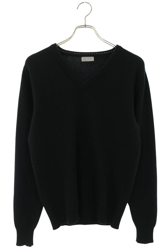 Dior HOMME Cashmere V-Neck Knit Sweater Black Size XS