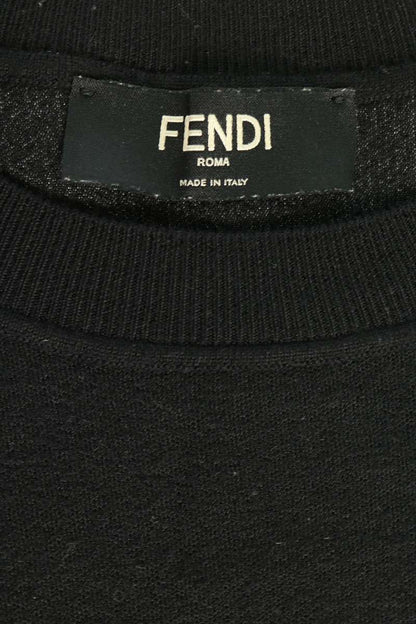 FENDI Gradient Zucca Pattern Wool Knit Black Size 52