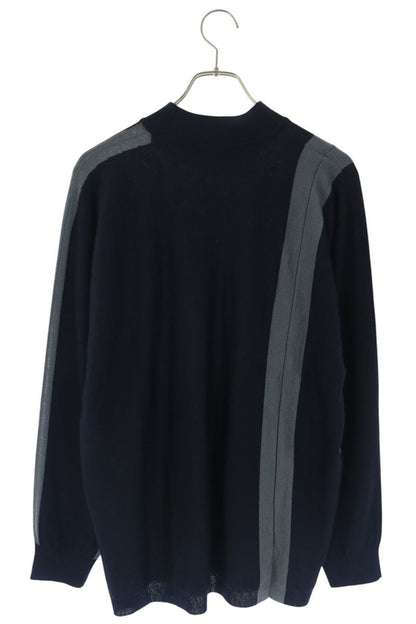 ISSEY MIYAKE MEN Line Design Wool High-Neck Knit Blue Size 2