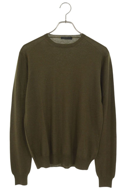 PRADA Wool Cashmere Crewneck Sweater Green Size 48