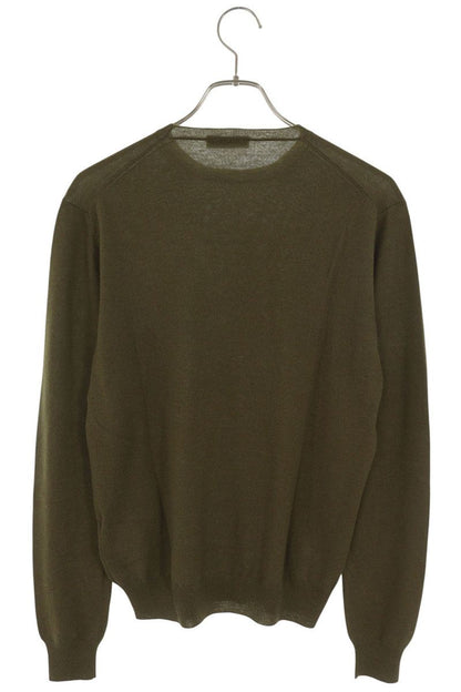 PRADA Wool Cashmere Crewneck Sweater Green Size 48