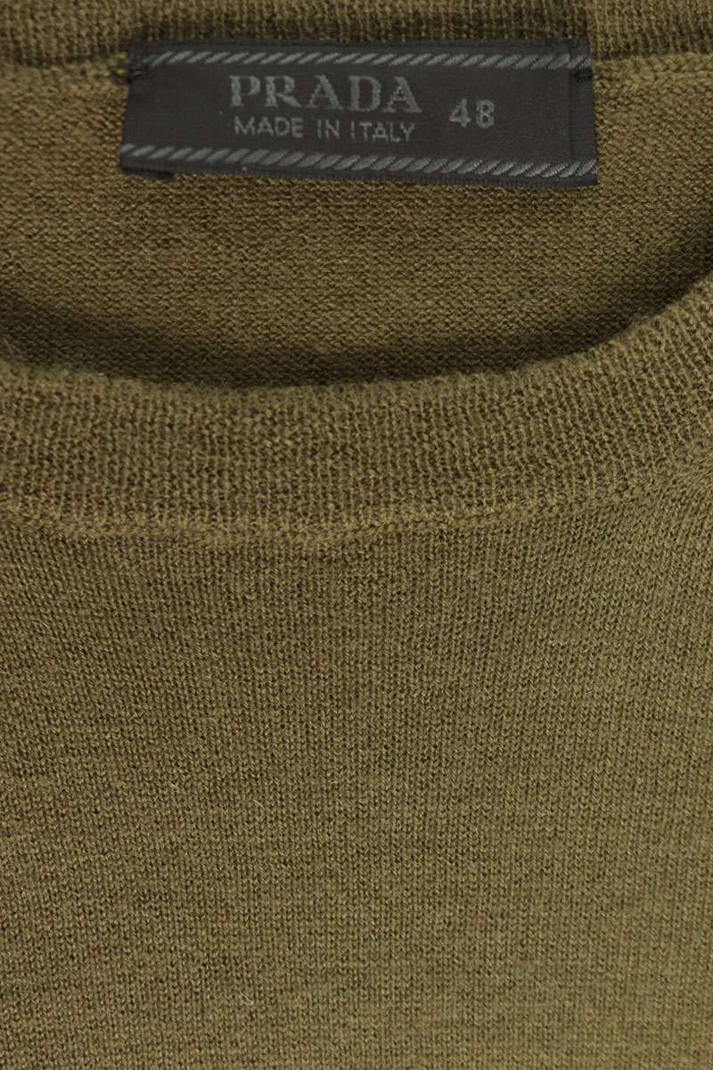 PRADA Wool Cashmere Crewneck Sweater Green Size 48