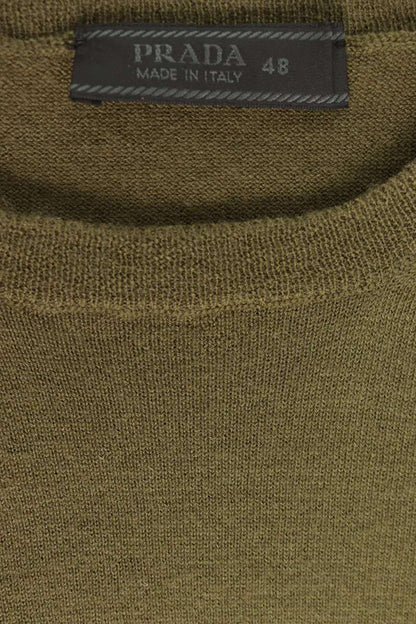 PRADA Wool Cashmere Crewneck Sweater Green Size 48