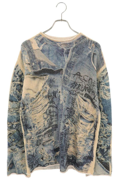 ACNE STUDIOS Multi Print Cotton Crewneck Knit Size XS