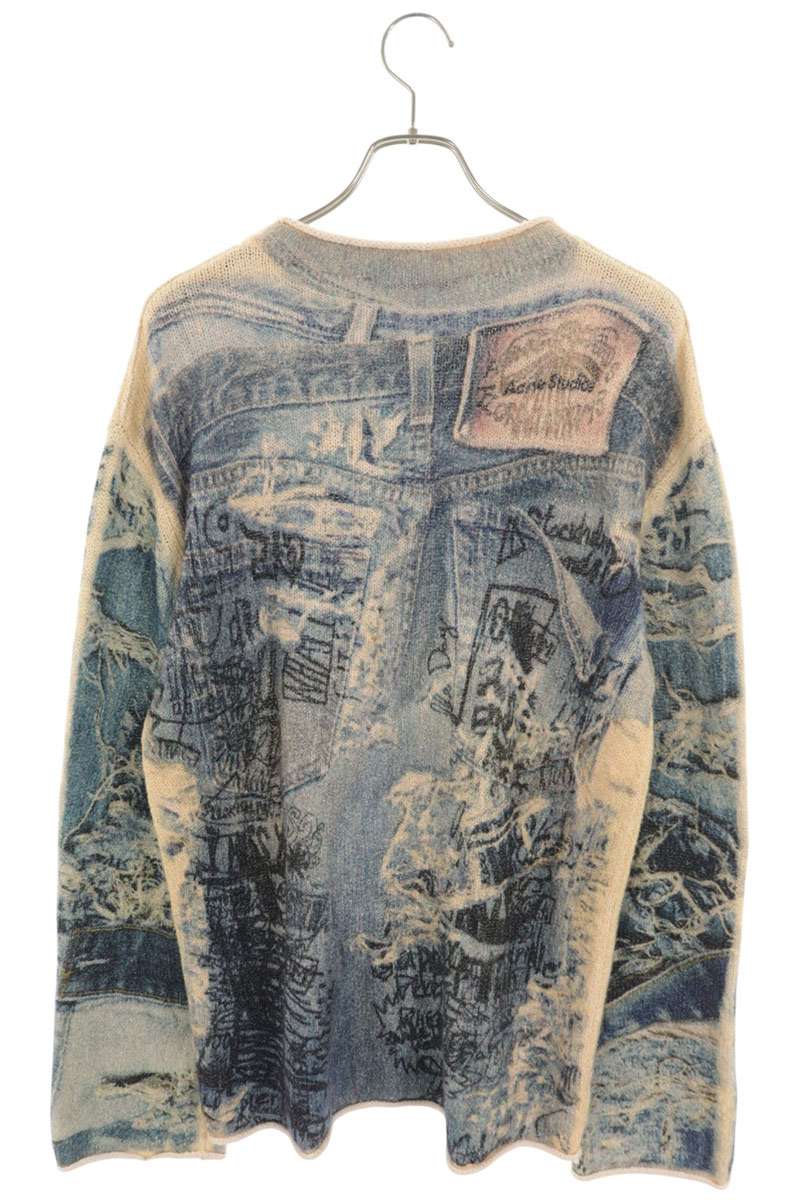 ACNE STUDIOS Multi Print Cotton Crewneck Knit Size XS