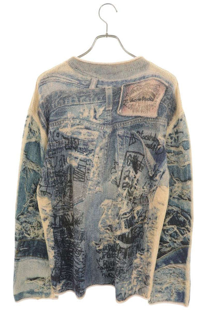 ACNE STUDIOS Multi Print Cotton Crewneck Knit Size XS