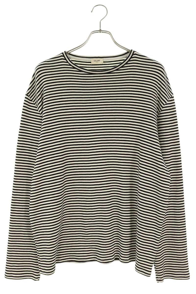 CELINE 19SS Crew Neck Stripe Knit Black/White Size XL