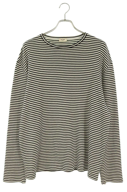 CELINE 19SS Crew Neck Stripe Knit Black/White Size XL