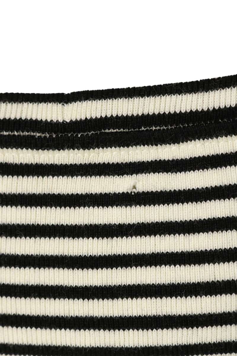 CELINE 19SS Crew Neck Stripe Knit Black/White Size XL