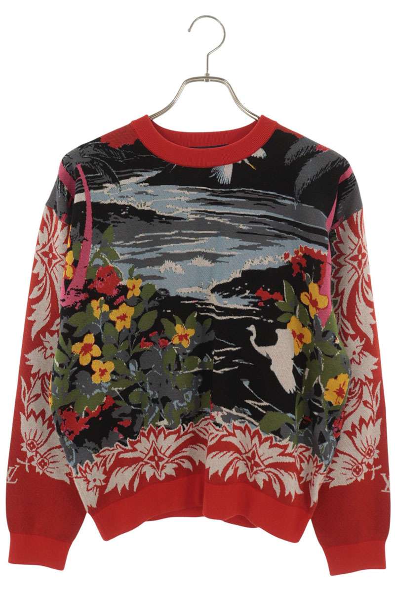 LOUISVUITTON 24AW All-Over Jacquard Knit Red Size XS