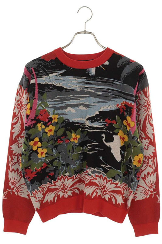 LOUISVUITTON 24AW All-Over Jacquard Knit Red Size XS