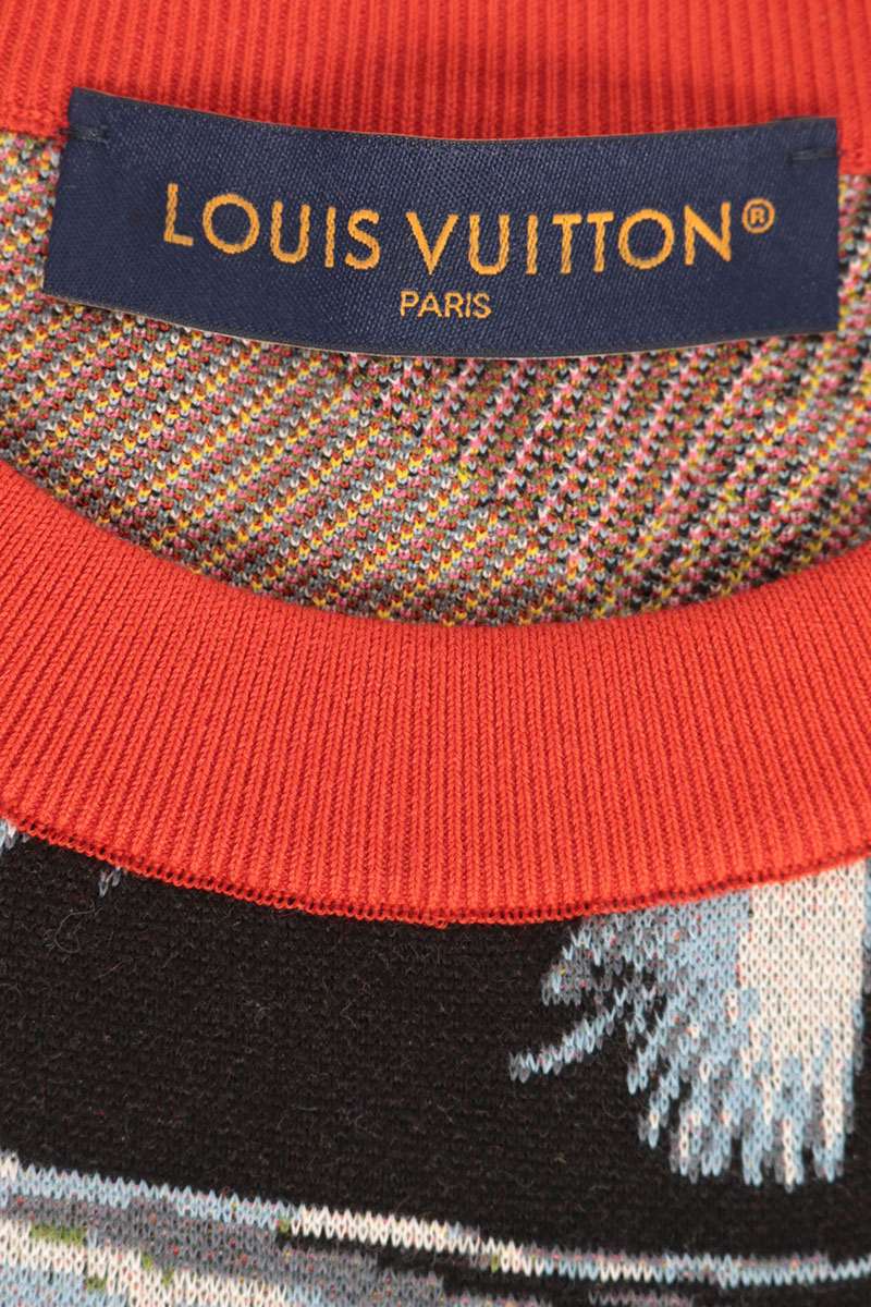 LOUISVUITTON 24AW All-Over Jacquard Knit Red Size XS